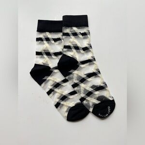 Issey Miyake Black and Cream Geometric Socks